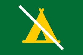 Pictogramme indiquant que le bivouac est autorisé sous certaines conditions