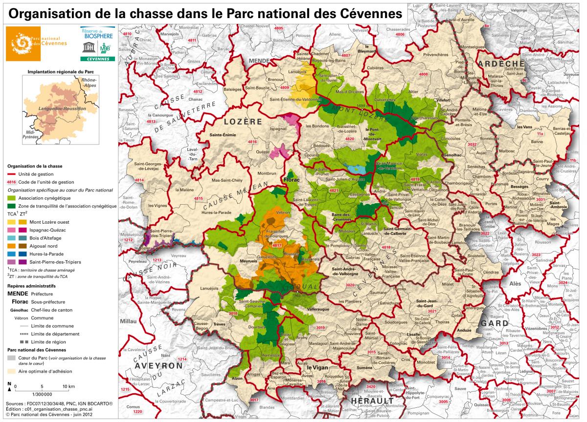 parc de cévennes carte